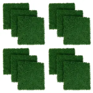 COSTWAY 12 Pcs 50 x 50cm Faux Green Moss Panels Artificial Grass Wall Pane