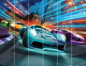 Walltastic Supercar Racers Multicolour Smooth Wallpaper Mural 8ft high x 10ft wide