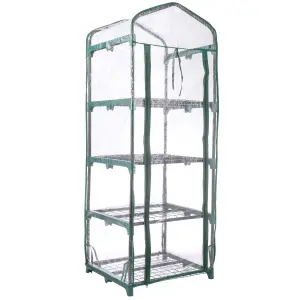 Hardys 4 Tier Mini Greenhouse - PVC Garden Growhouse with Reinforced Steel Frame, Easy Assembly, Thick PVC Cover, Roll Up Front