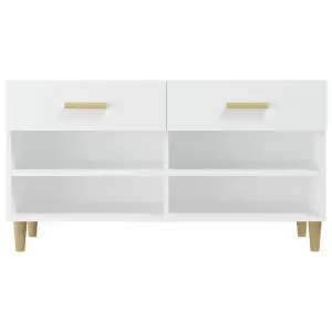 Berkfield Shoe Cabinet White 102x35x55 cm Engineered Wood