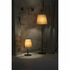 Luminosa Stood 1 Light Table Lamp Black, Wood, E27