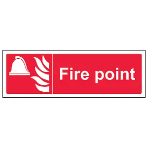 Fire Point Equipment Safety Sign - Adhesive Vinyl - 450x150mm (x3)