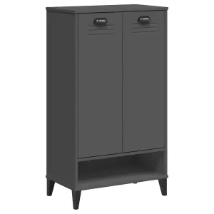 Berkfield Shoe Cabinet VIKEN Anthracite Grey Engineered Wood