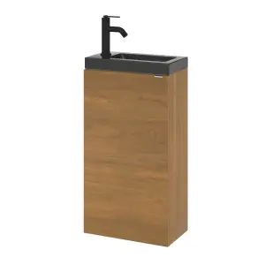 GoodHome Imandra Walnut effect Single Freestanding Bathroom Cloakroom unit (H) 790mm (W) 440mm