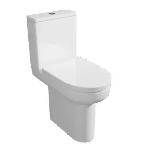 Premium OPEN BACK Toilet Set (Lyon) - Rimless Pan - Cistern - Soft Close Seat - Includes Chrome Flush Button