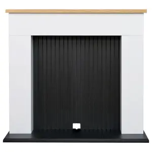 Adam Innsbruck Stove Fireplace in Pure White & Black, 45 Inch