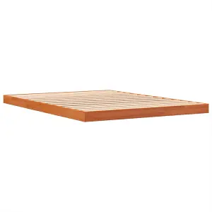 Berkfield Bed Frame without Mattress Wax Brown 140x190 cm Solid Wood Pine