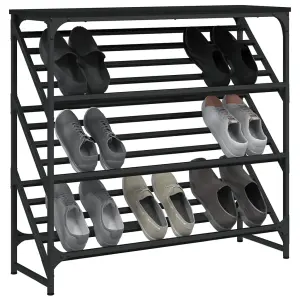 Shoe Rack Black 90x30x85 cm Engineered Wood