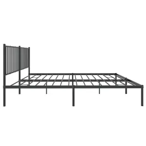 Berkfield Metal Bed Frame with Headboard Black 180x200 cm 6FT Super King