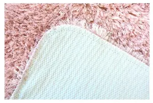 Soft Washable Collection Plain Design Shaggy Rug in Pink  SA-07