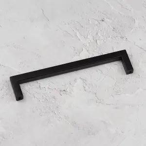 160mm Matt Black Cabinet Handle Square Cupboard Door Drawer Pull Wardrobe Furniture Replacement Upcycle