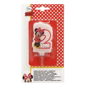 Disney Number 2 Minnie Mouse Candle White/Red (One Size)