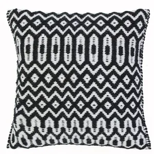 Asiatic Halsey Black Geometric Cushion-45cm X 45cm