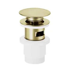 GoodHome Akita Mini Satin Brass effect Round Basin Mixer Tap