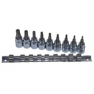 3/8" drive Torx / Star Plus Male Sockets TP10 - TP50 9pcs Set By Bergen