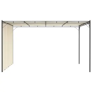 Berkfield Garden Gazebo with Side Curtain 4x3x2.25 m Cream