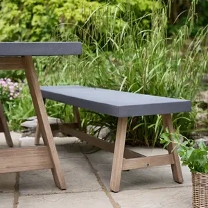 Traditional Large Grey Outdoor Garden Bench