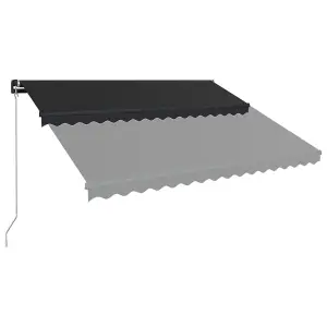 Berkfield Manual Retractable Awning with LED 400x300 cm Anthracite