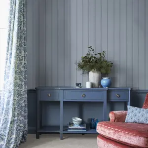 Laura Ashley Seaspray Blue Chalford Wood panel effect Smooth Wallpaper