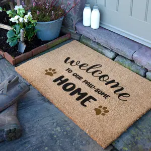 Welcome To Our Paw-Some Home Doormat (90 x 60cm)