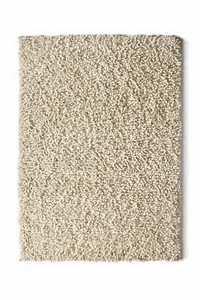 White Luxurious , Plain , Shaggy , Wool Easy to Clean Rug for Living Room, Bedroom - 120cm X 170cm