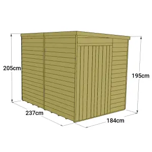 Store More Tongue and Groove Pent Shed - 8x6 Windowless