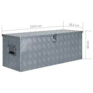 Berkfield Aluminium Box 110.5x38.5x40 cm Silver