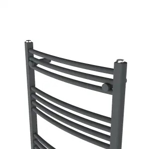 Right Radiators 1000x600 mm Bathroom Curved Heated Towel Rail Radiator Warmer Ladder Anthracite