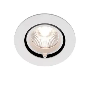 Luminosa Axial LED Indoor Recessed Downlight Tilt Matt White Paint & Clear Glass 3000K