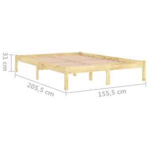 Berkfield Bed Frame Solid Wood 150x200 cm King Size