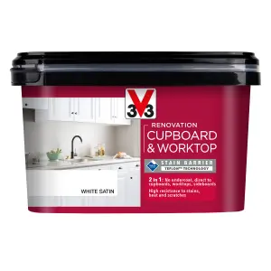 V33 Renovation White Satin Cupboard & cabinet paint, 2L