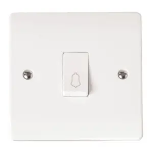 Click Scolmore Mode Retractive Plate BELL Switch 10A 1 Gang 1 Way White - CMA027