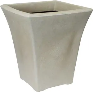 simpa 2PC Flared Cream Sandstone Plastic Planters.