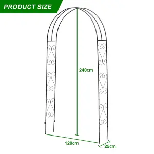 Metal Decorative Curly Garden Arch Heavy Duty Rose Climbing Plants Archway Path