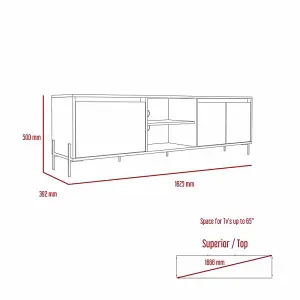 White Dallas ultra wide TV rack with 4 doors