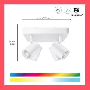 WiZ Colour Imageo Smart Connected WiFi Ceiling Light Spot Fixture 4 Spot - White with App Control