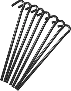 KEPLIN Steel Alloy Tent Pegs (20 Pack - 9 inch), Galvanised Ground Pegs, Rust Free & Durable Tent Pegs - Black