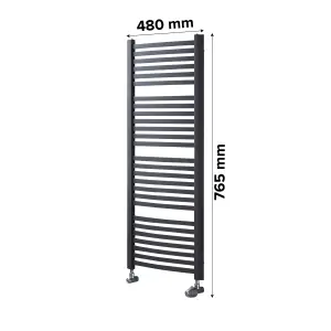 Ximax K4 Anthracite 2063BTU Vertical Towel radiator (W)580mm x (H)1215mm