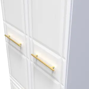 Norfolk 2 Door 2 Drawer Wardrobe with Shelf & Hanging Rail in White Ash (Ready Assembled)