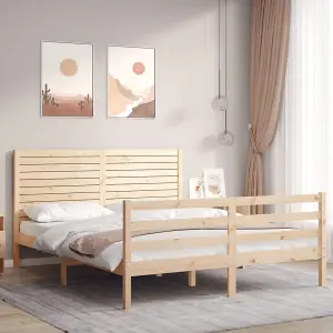 Berkfield Bed Frame with Headboard 160x200 cm Solid Wood