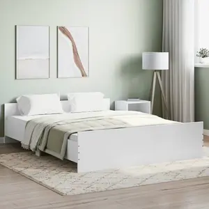 Berkfield Bed Frame with Headboard and Footboard White 150x200 cm