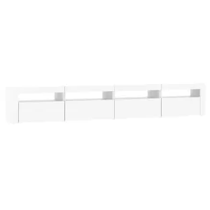 Berkfield TV Cabinet with LED Lights White 240x35x40 cm