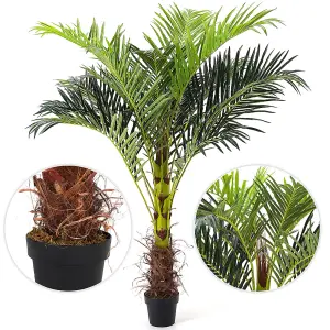 180cm H Garden Decoration Artificial Green Palm Tree with Plastic Flowerpot