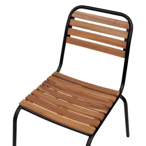 Set of 6 Garden Chairs VALLESE Acacia Wood Light Wood