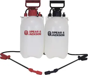 Spear & Jackson 5LPAPSTWIN 5 Litre Pump Action Pressure Sprayer - Twin Pack