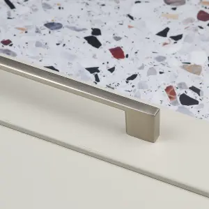 160mm Brushed Nickel Cabinet Handle Thin Square Cupboard Door Drawer Pull Bedroom Bathroom Furniture Replacement Upcycle