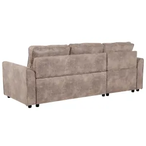 Corner Sofa NESNA Brown Faux Leather Right Hand