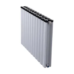 Aluminum Designer Horizontal Radiator Compatible with Heat pump. Energy Efficient. Model "Pioneer" White