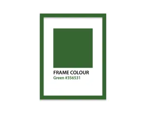 A5 Green Picture Frame With Mount for A6 (10.5 x 14.8cm - 4.1 x 5.8in) Poster, Photo, Artwork, or Print.