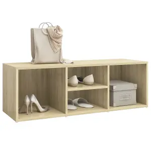 Berkfield Shoe Storage Bench Sonoma Oak 105x35x35 cm Engineered Wood